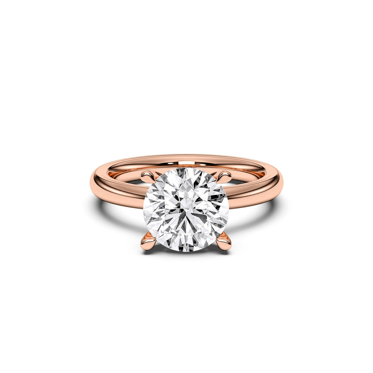 Chloe ring in 14K rose gold with a round-cut lab-grown diamond