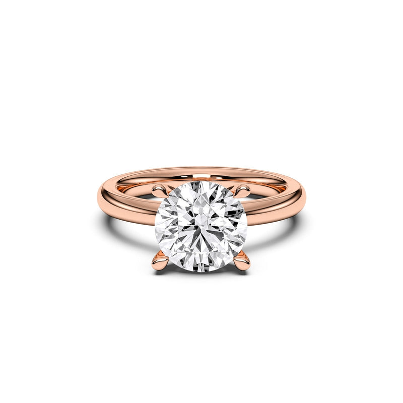 Chloe ring in 14K rose gold with a round-cut lab-grown diamond