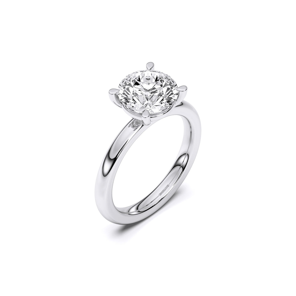 Chloe ring in 14K white gold with a round-cut lab-grown diamond