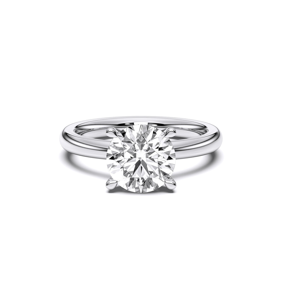 Chloe ring in 14K white gold with a round-cut lab-grown diamond