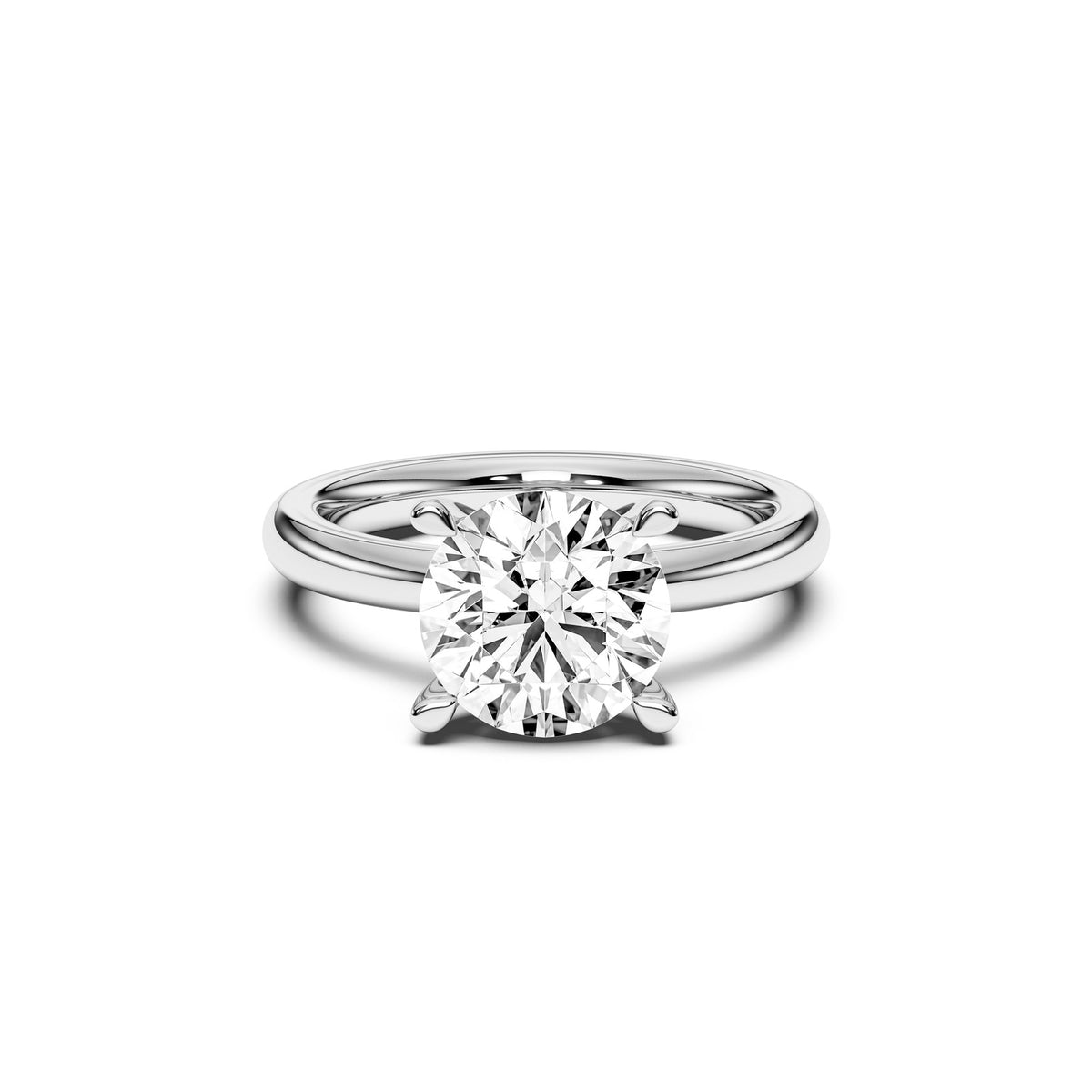 Chloe ring in 14K white gold with a round-cut lab-grown diamond