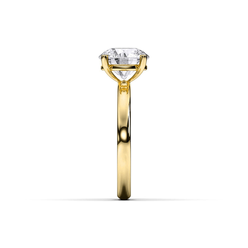 Chloe ring in 14K yellow gold with a round-cut lab-grown diamond
