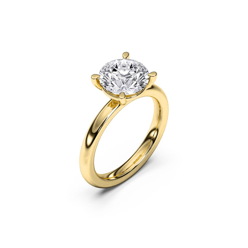 Chloe ring in 14K yellow gold with a round-cut lab-grown diamond