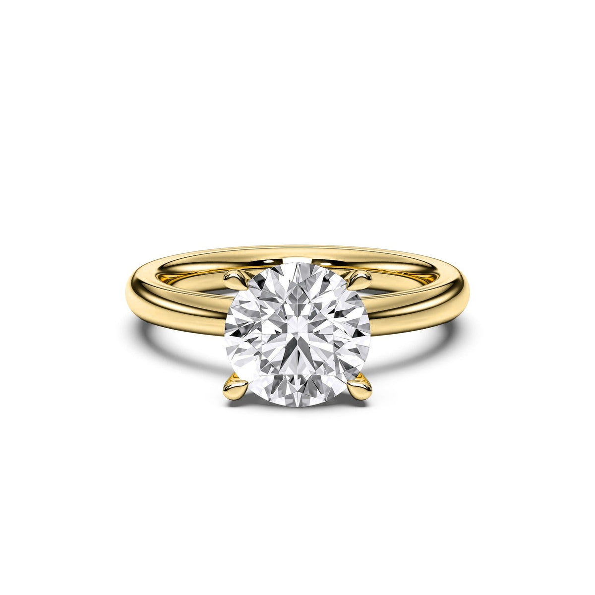 Chloe ring in 14K yellow gold with a round-cut lab-grown diamond