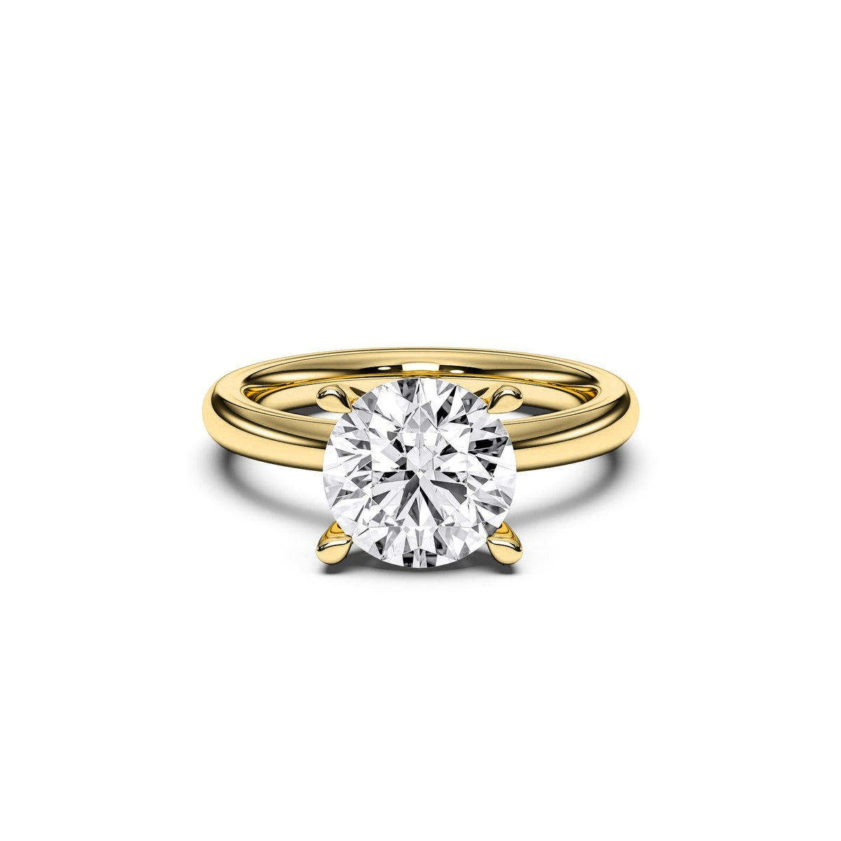 Chloe ring in 14K yellow gold with a round-cut lab-grown diamond