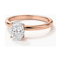 Clarisse ring in 14K rose gold with an oval-cut lab-grown diamond