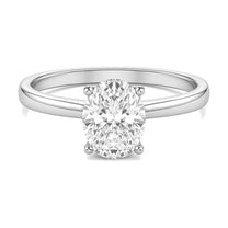 Clarisse ring in 14K white gold with an oval-cut lab-grown diamond