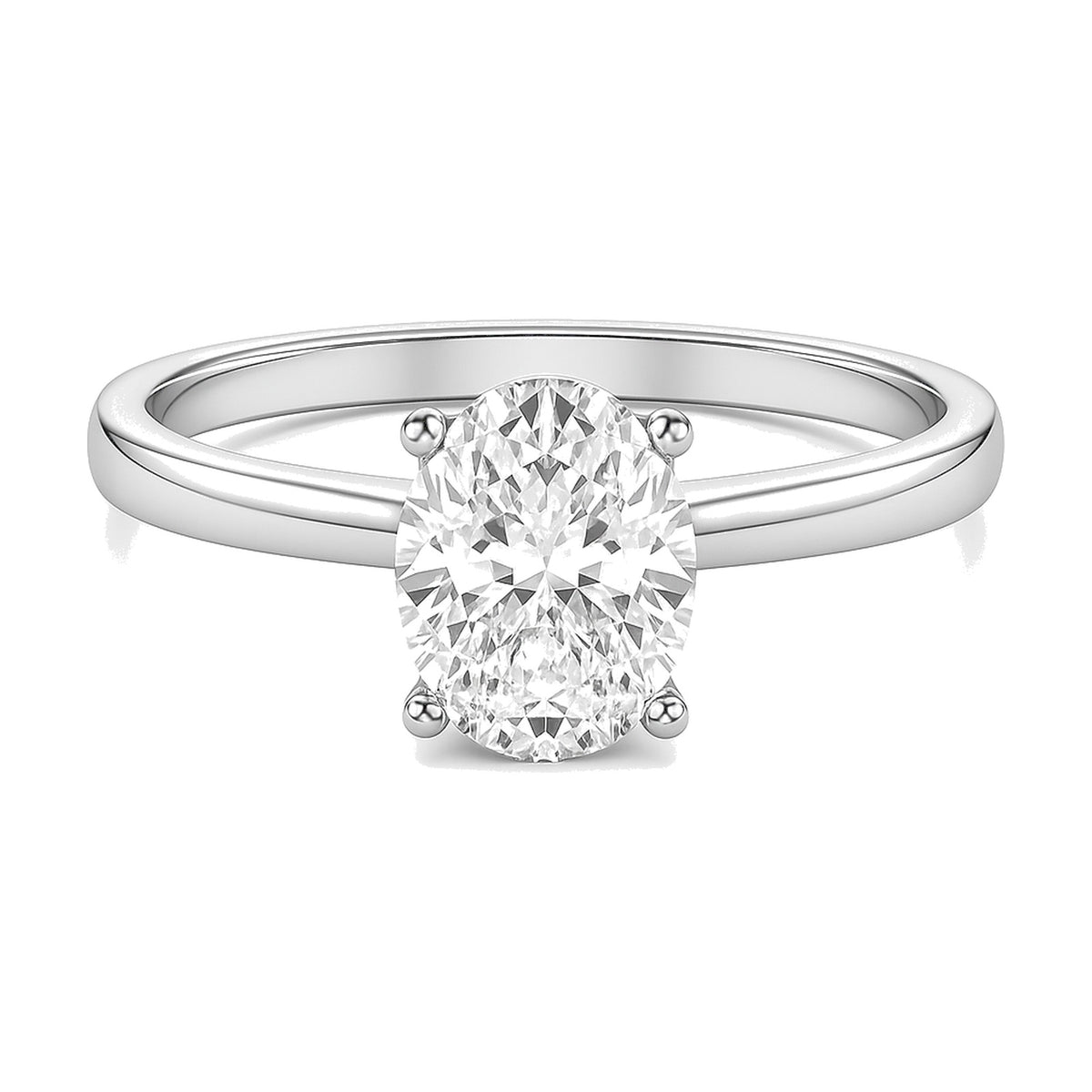 Clarisse ring in 14K white gold with an oval-cut lab-grown diamond