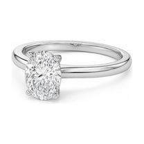 Clarisse ring in 14K white gold with an oval-cut lab-grown diamond
