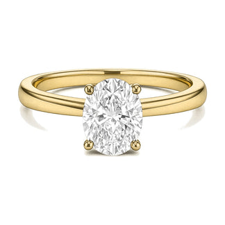 Clarisse ring in 14K yellow gold with an oval-cut lab-grown diamond