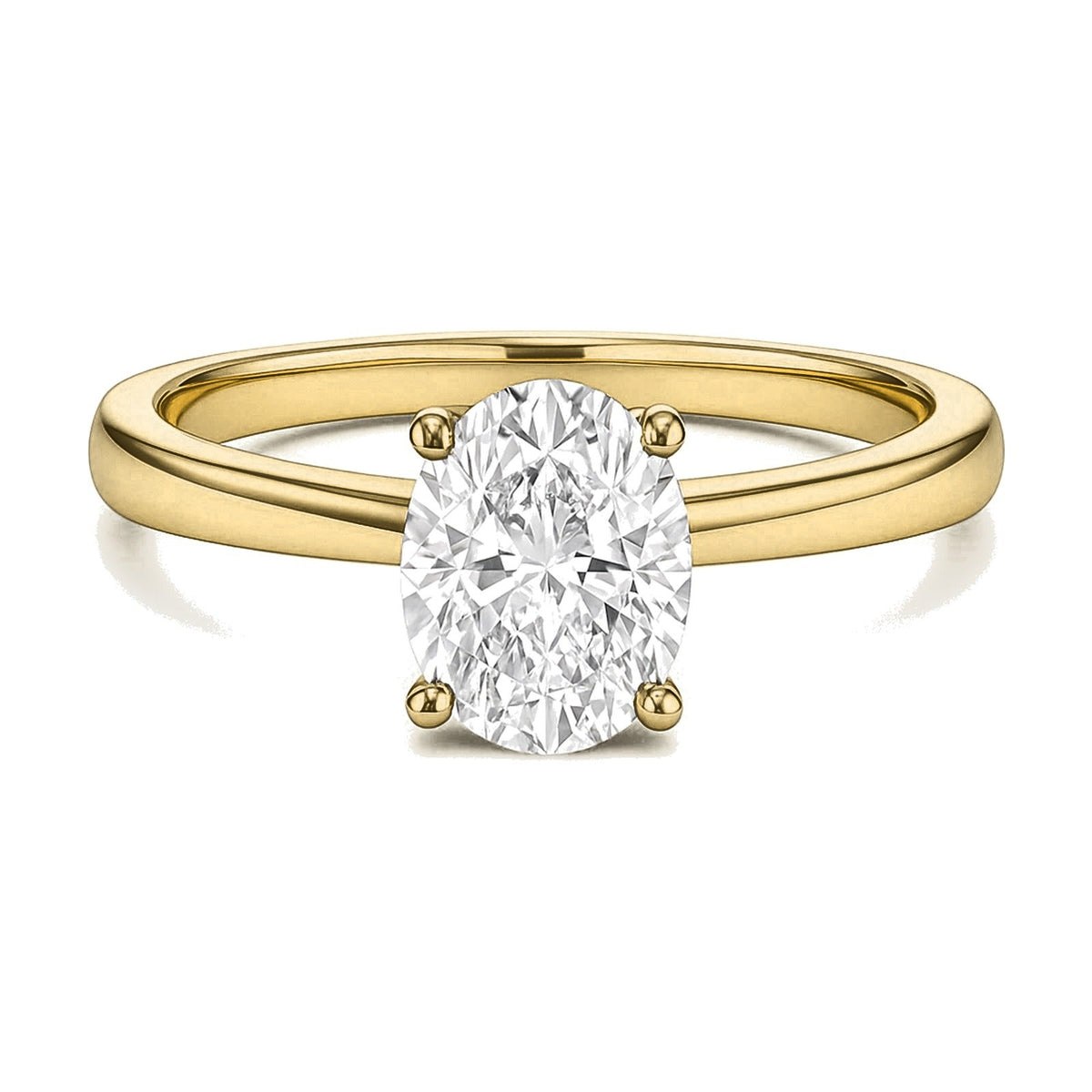 Clarisse ring in 14K yellow gold with an oval-cut lab-grown diamond