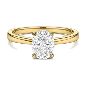 Clarisse ring in 14K yellow gold with an oval-cut lab-grown diamond