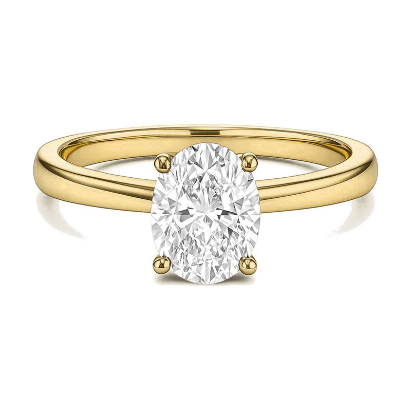 Clarisse ring in 14K yellow gold with an oval-cut lab-grown diamond
