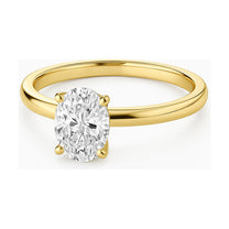 Clarisse ring in 14K yellow gold with an oval-cut lab-grown diamond