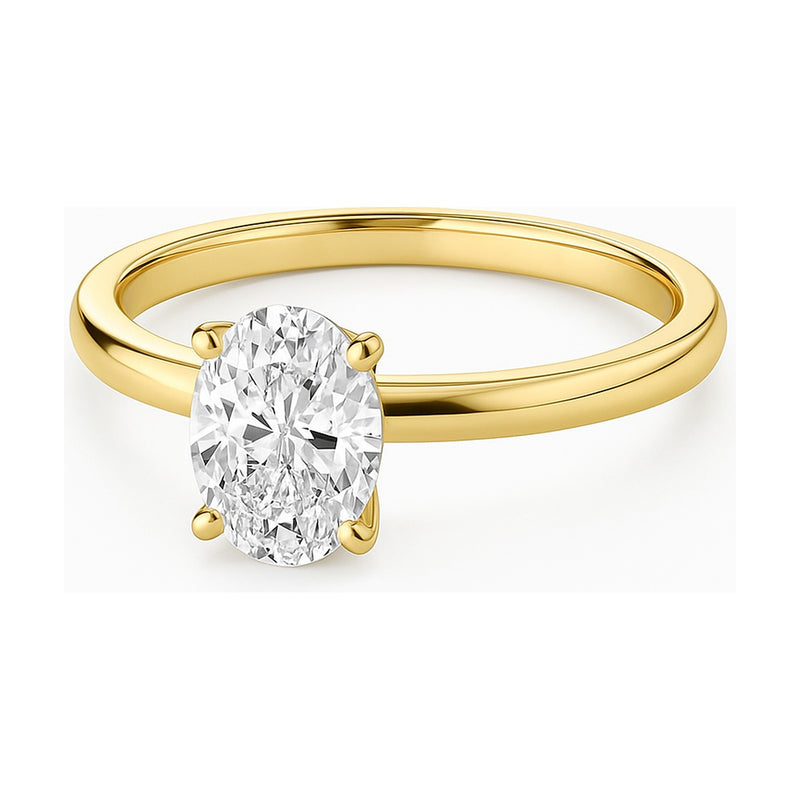 Clarisse ring in 14K yellow gold with an oval-cut lab-grown diamond