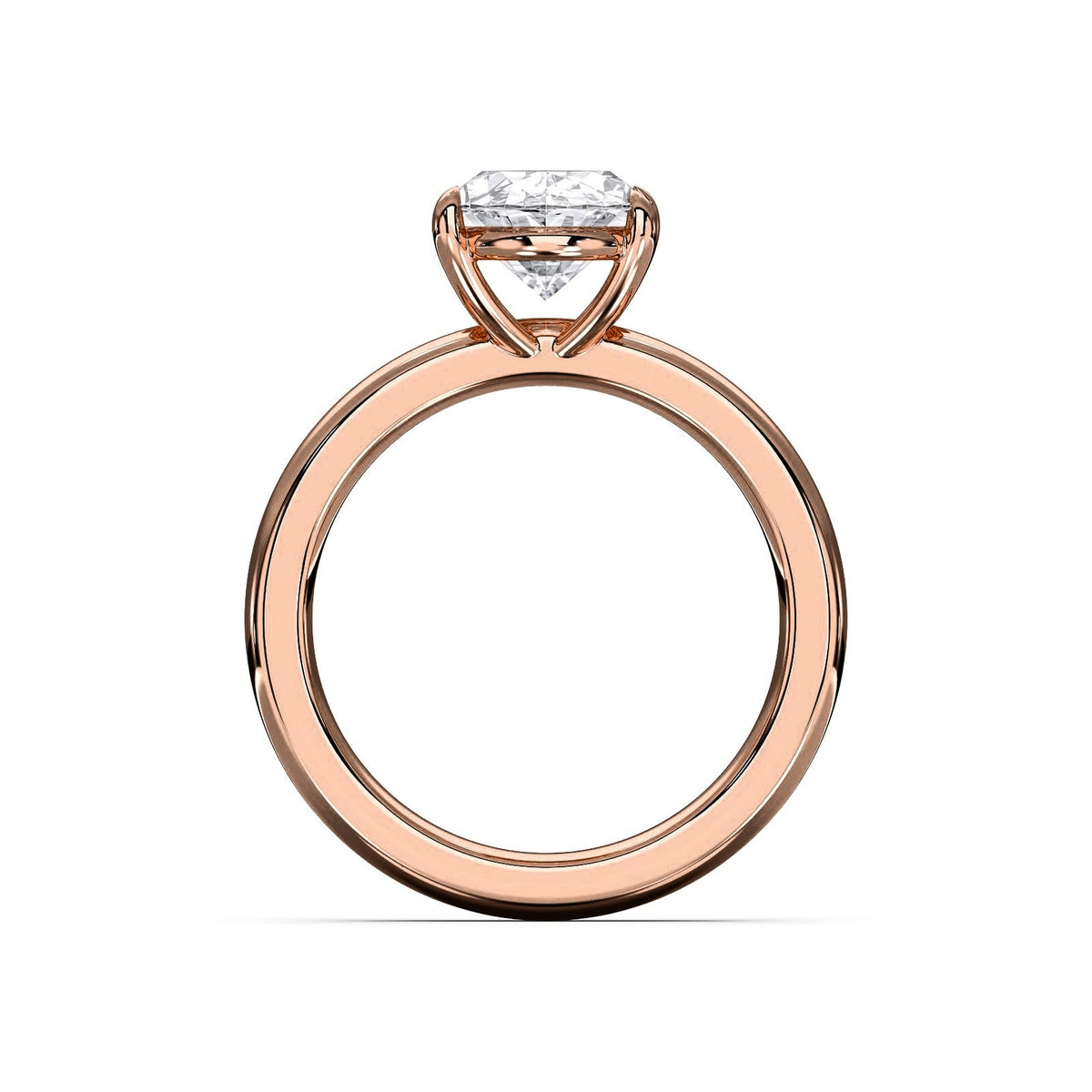 Claudine ring in 14K rose gold with an oval-cut lab-grown diamond