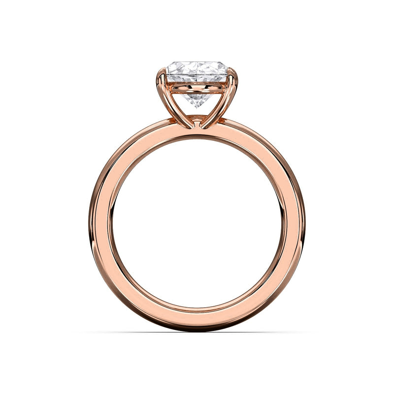 Claudine ring in 14K rose gold with an oval-cut lab-grown diamond