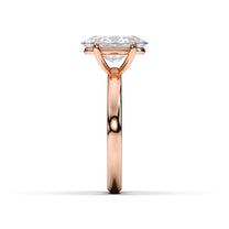 Claudine ring in 14K rose gold with an oval-cut lab-grown diamond