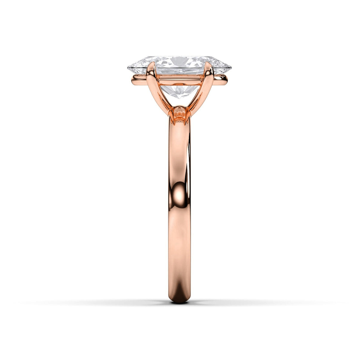 Claudine ring in 14K rose gold with an oval-cut lab-grown diamond