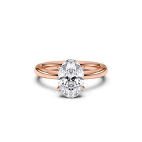 Claudine ring in 14K rose gold with an oval-cut lab-grown diamond