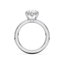 Claudine ring in 14K white gold with an oval-cut lab-grown diamond