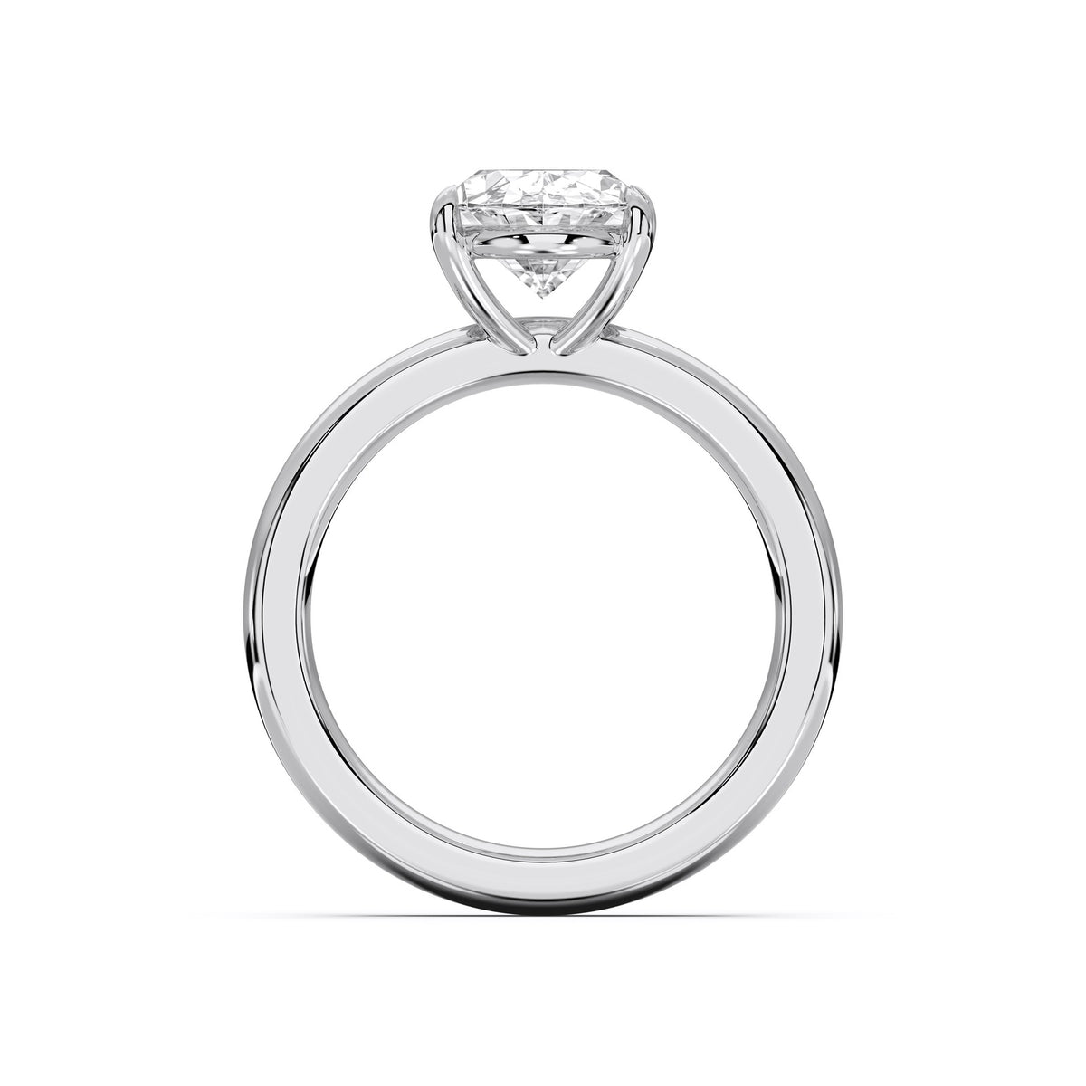 Claudine ring in 14K white gold with an oval-cut lab-grown diamond