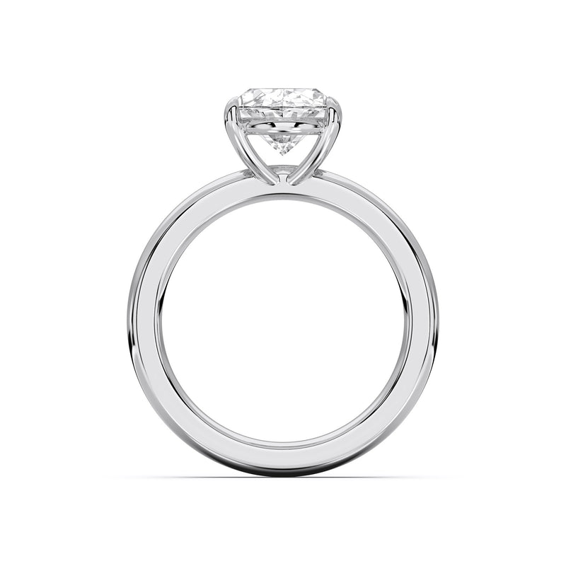 Claudine ring in 14K white gold with an oval-cut lab-grown diamond