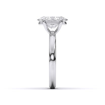 Claudine ring in 14K white gold with an oval-cut lab-grown diamond