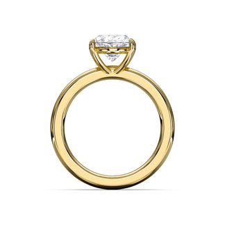 Claudine ring in 14K yellow gold with an oval-cut lab-grown diamond