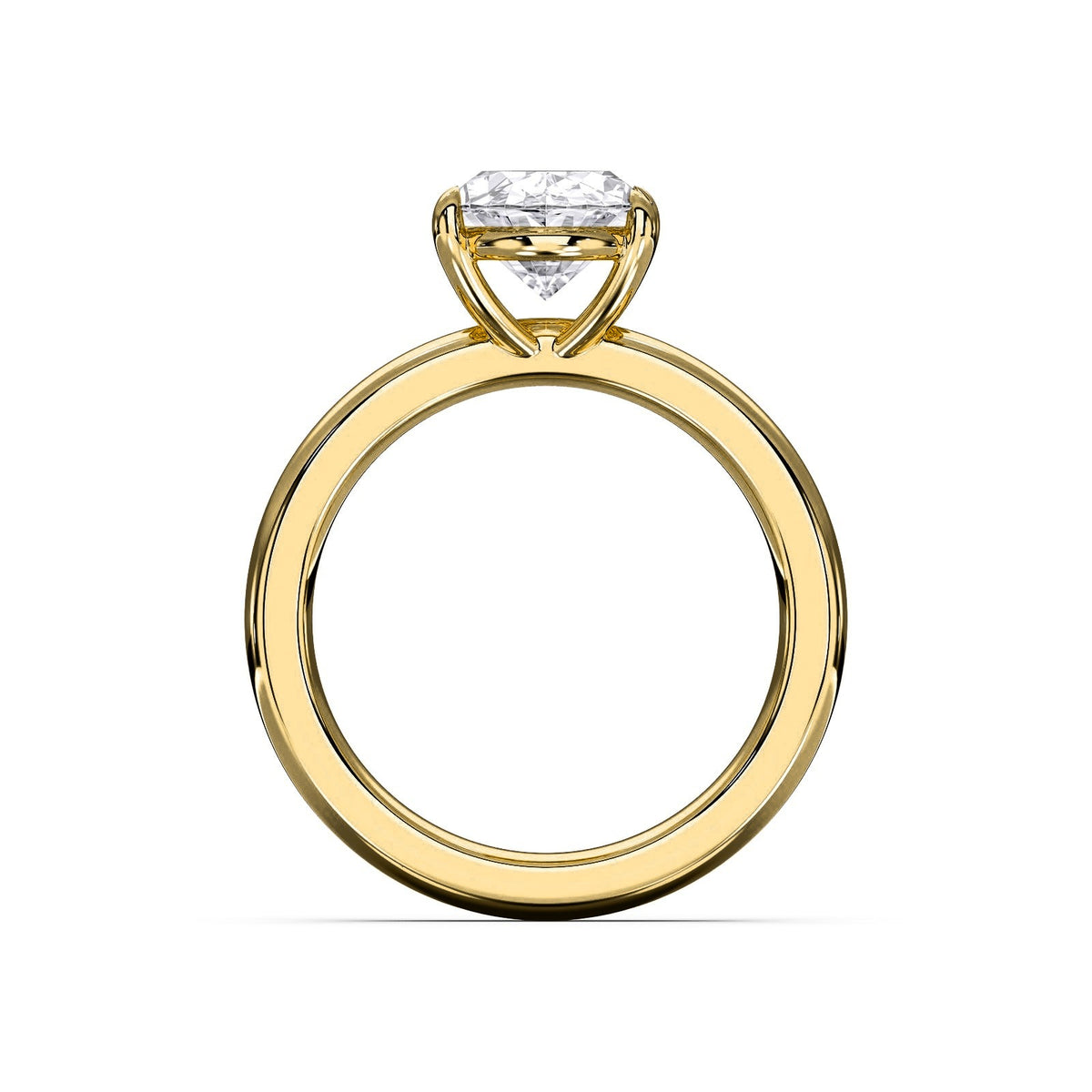 Claudine ring in 14K yellow gold with an oval-cut lab-grown diamond