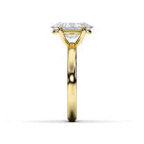 Claudine ring in 14K yellow gold with an oval-cut lab-grown diamond