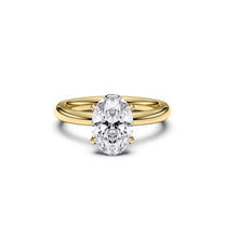Claudine ring in 14K yellow gold with an oval-cut lab-grown diamond