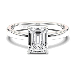 Colombe ring in 14K white gold with an emerald-cut lab-grown diamond