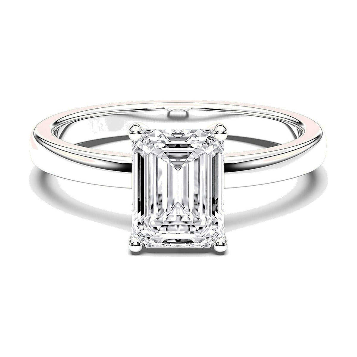 Colombe ring in 14K white gold with an emerald-cut lab-grown diamond