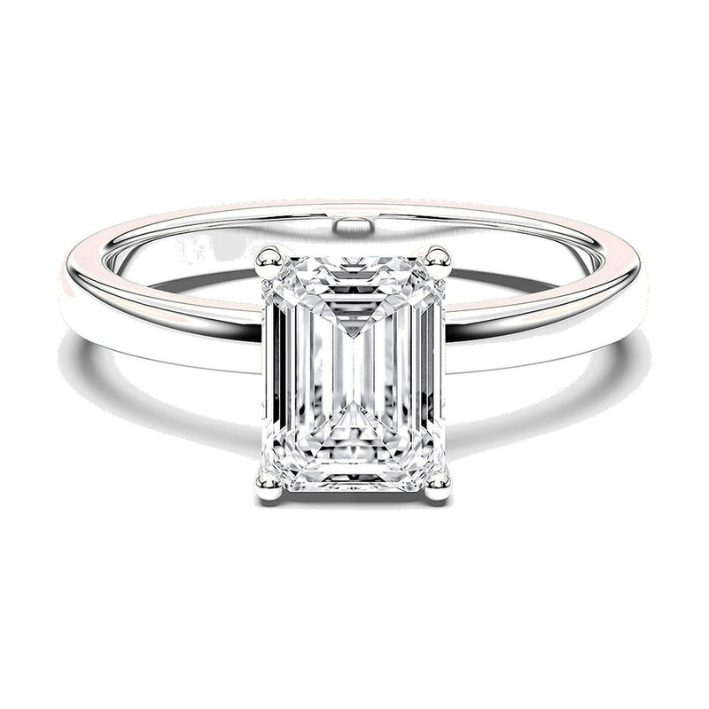 Colombe ring in 14K white gold with an emerald-cut lab-grown diamond