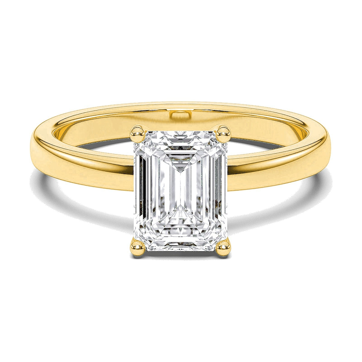 Colombe ring in 14K yellow gold with an emerald-cut lab-grown diamond