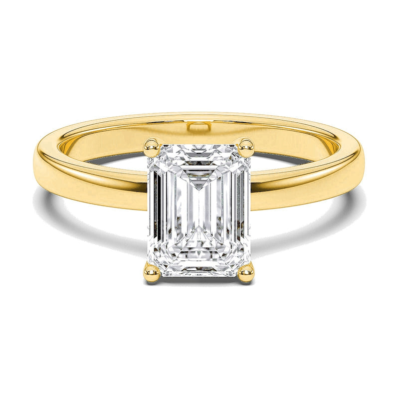 Colombe ring in 14K yellow gold with an emerald-cut lab-grown diamond