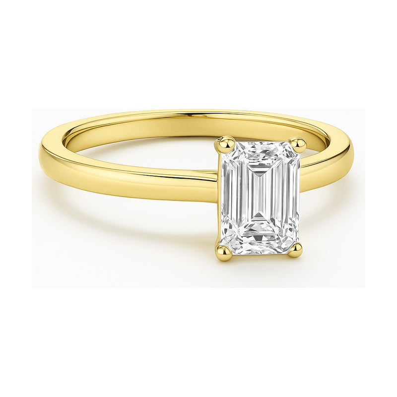Colombe ring in 14K yellow gold with an emerald-cut lab-grown diamond