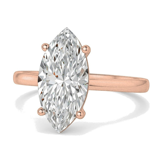 Coralie ring in 14K rose gold with a lab-grown diamond