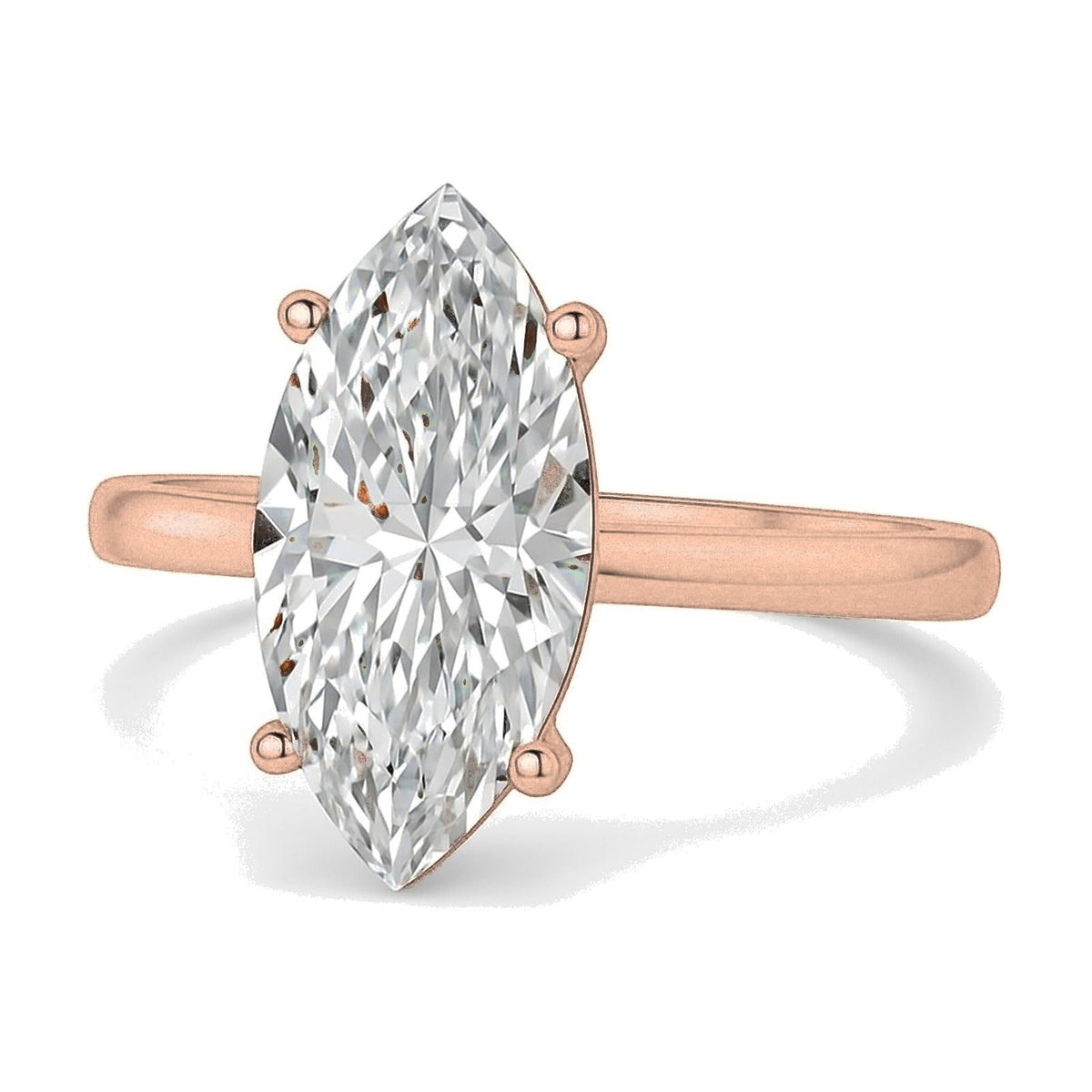 Coralie ring in 14K rose gold with a lab-grown diamond