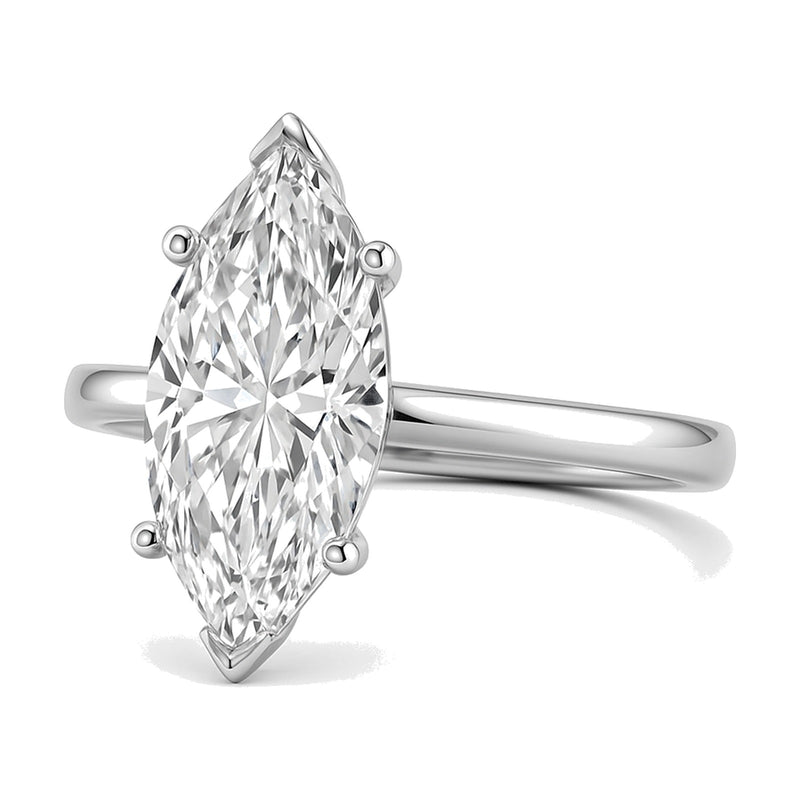 Coralie ring in 14K white gold with a lab-grown diamond