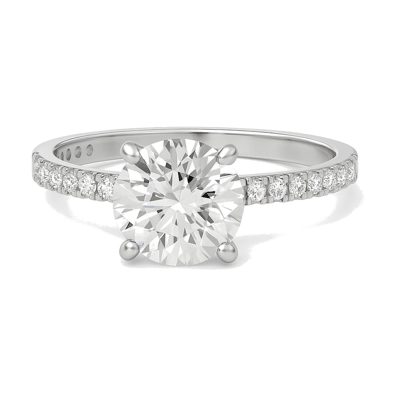 Delphine ring in 14K white gold with a round-cut lab-grown diamond