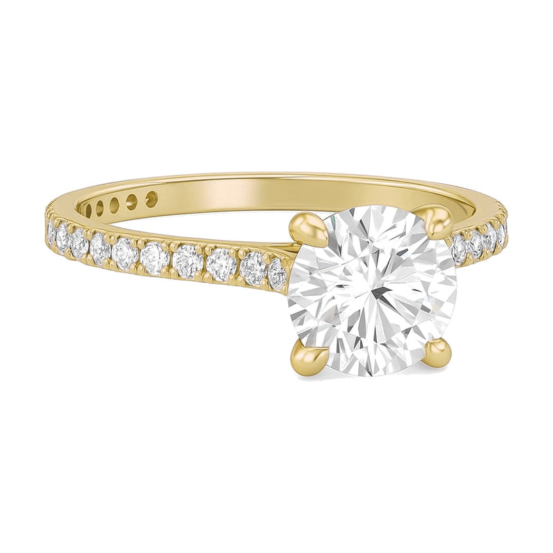 Delphine ring in 14K yellow gold with a round-cut lab-grown diamond
