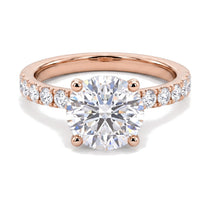 Diane ring in 14K rose gold with a round-cut lab-grown diamond