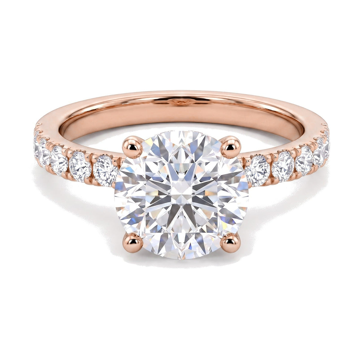 Diane ring in 14K rose gold with a round-cut lab-grown diamond