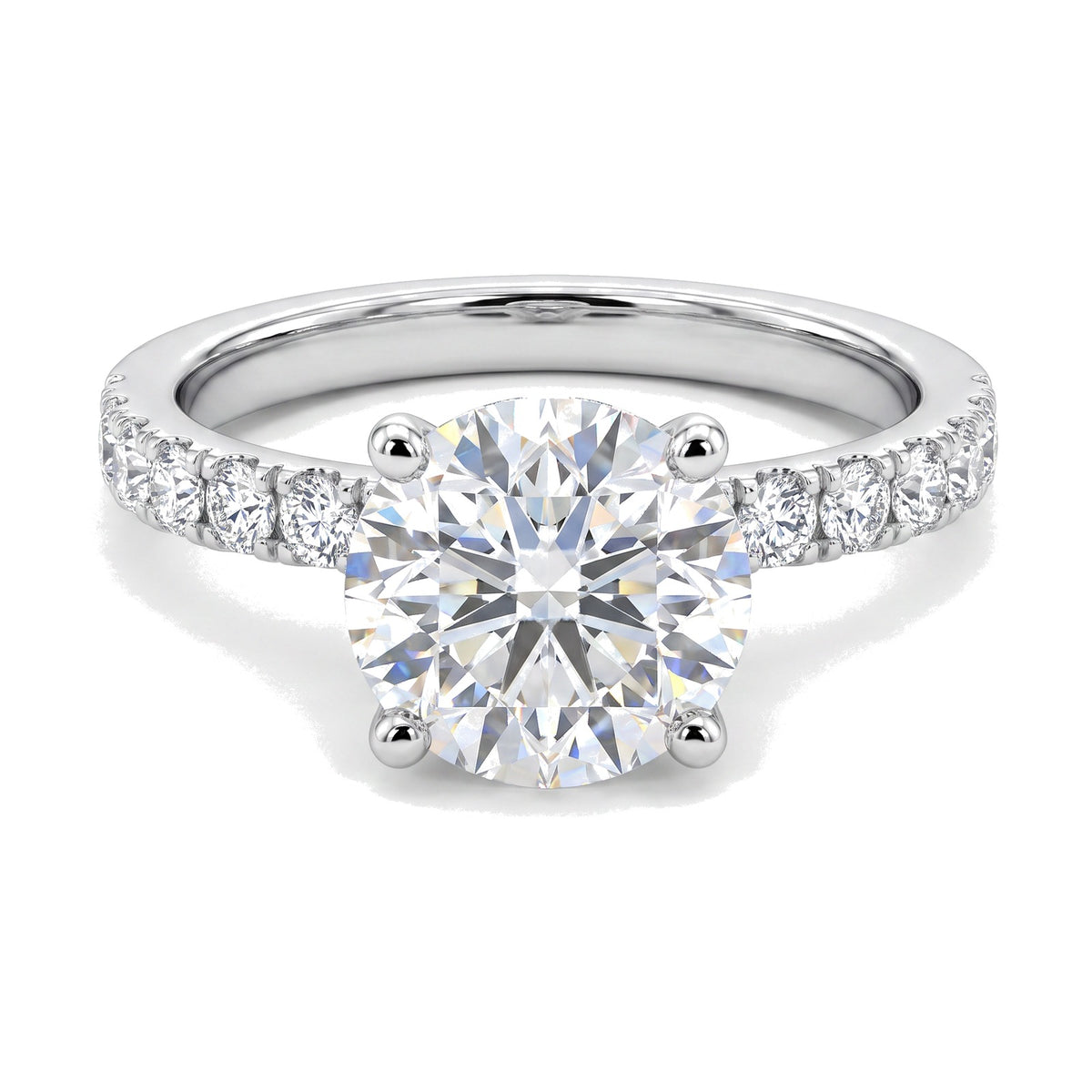 Diane ring in 14K white gold with a round-cut lab-grown diamond