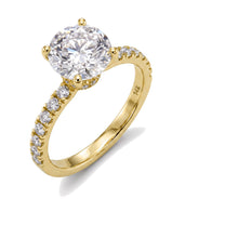 Diane ring in 14K yellow gold with a round-cut lab-grown diamond