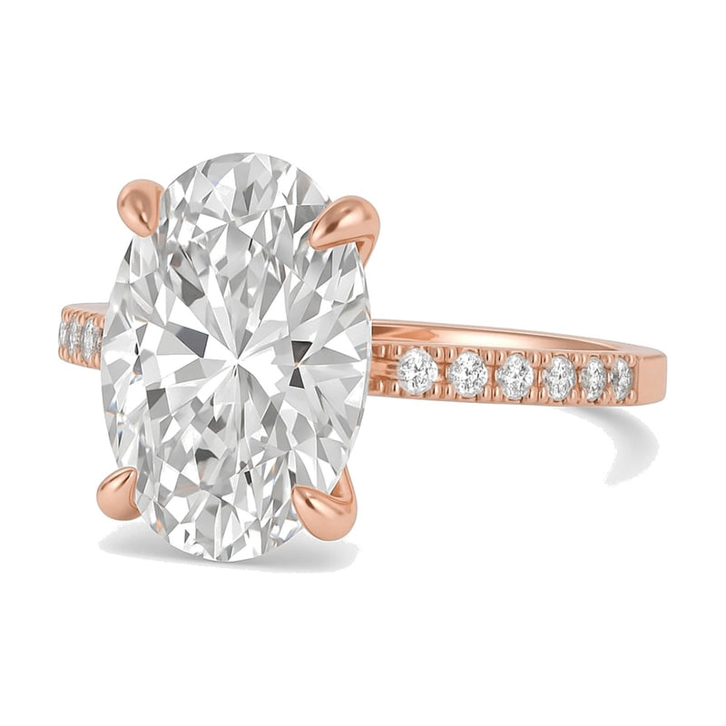 Elodie ring in 14K rose gold with an oval-cut lab-grown diamond