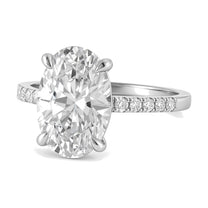 Elodie ring in 14K white gold with an oval-cut lab-grown diamond