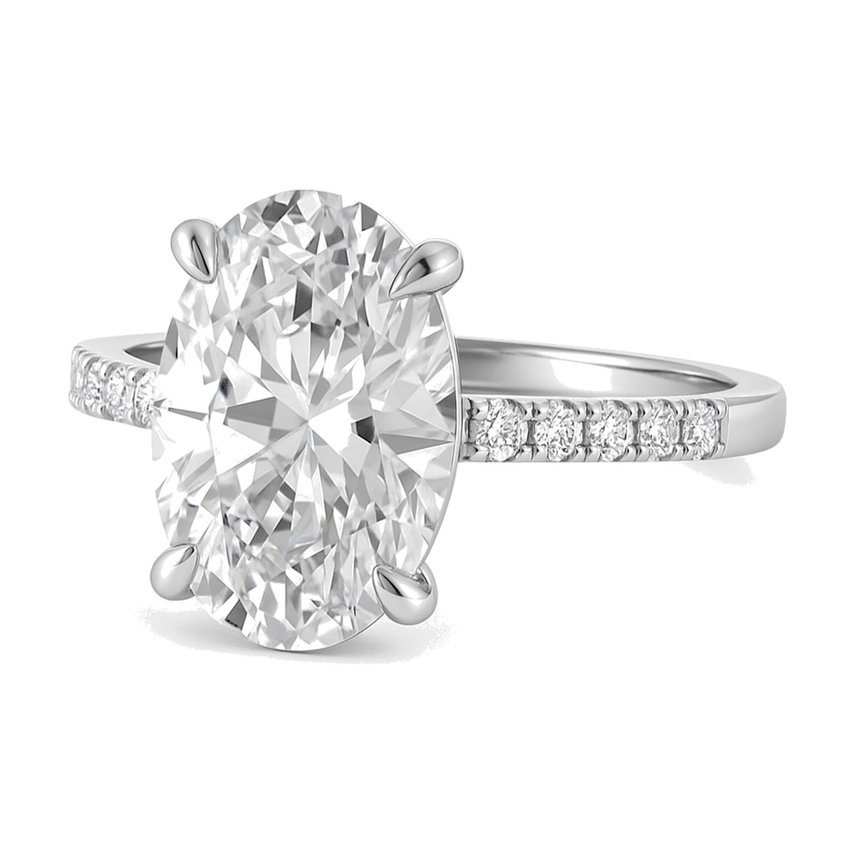 Elodie ring in 14K white gold with an oval-cut lab-grown diamond